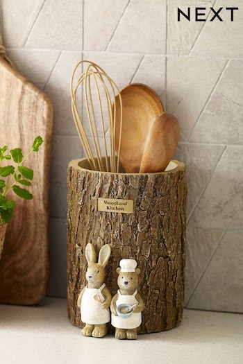 Natural Bertie Bear and Rosie Rabbit Utensil Pot (M92170) | £26