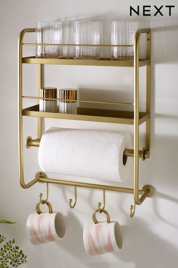 Gold Valencia Kitchen Wall Storage (M92177) | £45