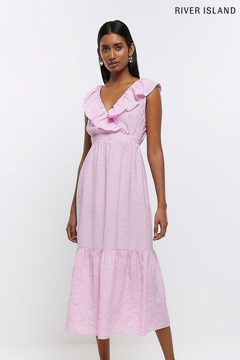 River Island Pink Maxi Tea Dress ZS109 (M92239) | £45