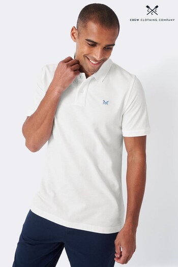 Crew Clothing Company White Cotton Classic Polo Shirt: (M92589) | £45