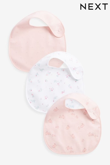 Pink Bunny 3 Pack Baby Bibs (M92653) | £7.50