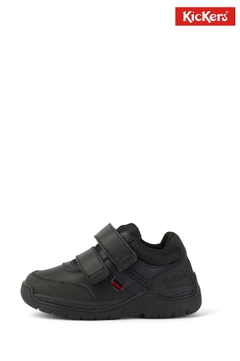 Kickers Infant Mid Leather Stomper Black Trainers (M92681) | £52