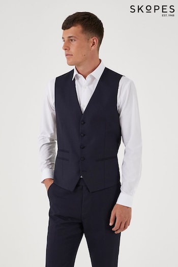Skopes Newman Navy Blue Check Suit Waistcoat (M93065) | £55
