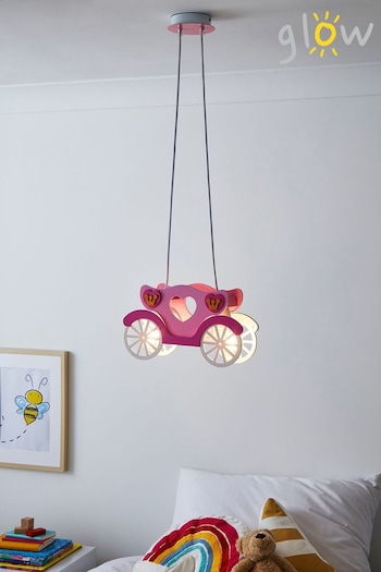 glow Pink Princess Carriage Ceiling Light Lamp (M93350) | £40