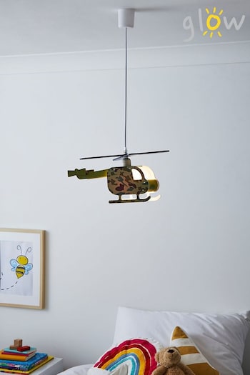 glow Green Helicopter Pendant Ceiling Light Lamp (M93352) | £30