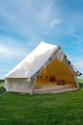 Glawning Cream Outdoor 4m Bell Tent with Waterproof Groundsheet (M93440) | £500