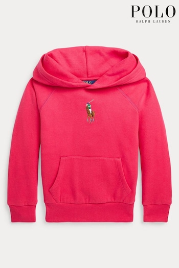 Polo Manches Ralph Lauren Girls Pink Exotic Branded Hoodie (M93445) | £89 - £99