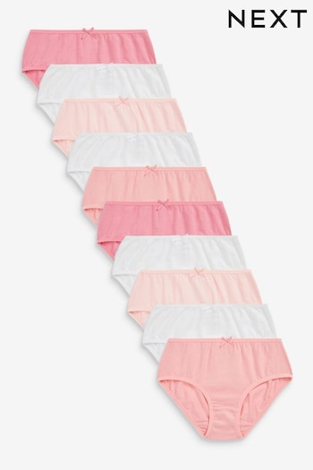 Pink/White 10 Pack Briefs (1.5-16yrs) (M93551) | £13 - £18