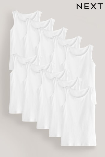 White 10 Pack Vests (1.5-16yrs) (M93559) | £20.75 - £28.75