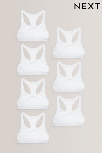 White 7 Pack Racer Back Crop Tops (5-16yrs) (M93560) | £19.75 - £26.75