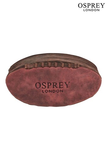 OSPREY LONDON Brown The Rugger Leather Washbag (M94001) | £30