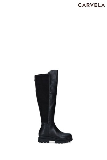 Carvela Comfort Black Run 50/50 Knee Boots (M94027) | £219