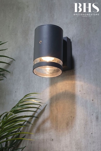 BHS Black Lens 1 Outdoor Wall Light With Photocell Sensor (M94224) | £32