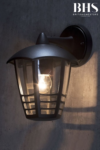 BHS Black Perdita Curved Wall Lantern Outdoor Light (M94290) | £25