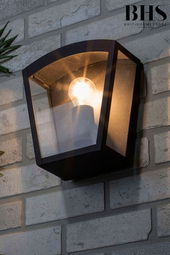 BHS Black Artemis Curve Wall Lantern Outdoor Light (M94316) | £50