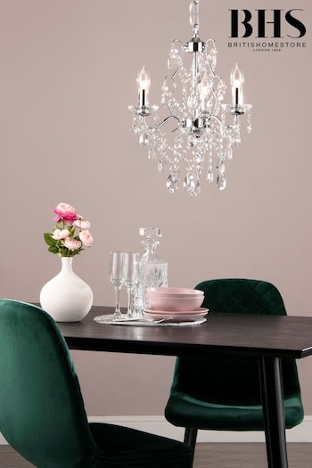 BHS Silver BHS Annalee 3 Ceiling Light Indoor and Bathroom Chandelier (M94328) | £190