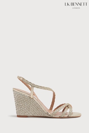 LK Bennett Gold Sheila Rope Wedge Sandals (M94375) | £269