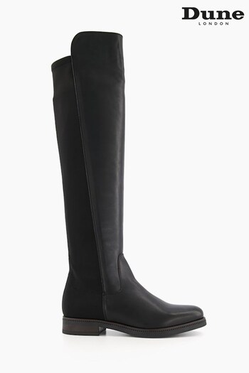 Dune London Black Tropic Over The Knee Stretch Boots (M94408) | £195