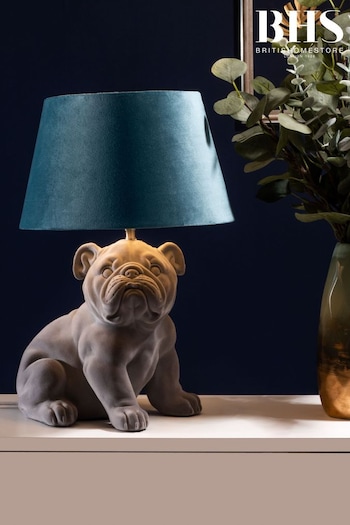 BHS Grey Boris Bulldog Table Lamp (M94556) | £39