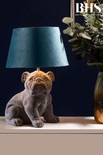 BHS Grey Boris Bulldog Table Lamp (M94556) | £65