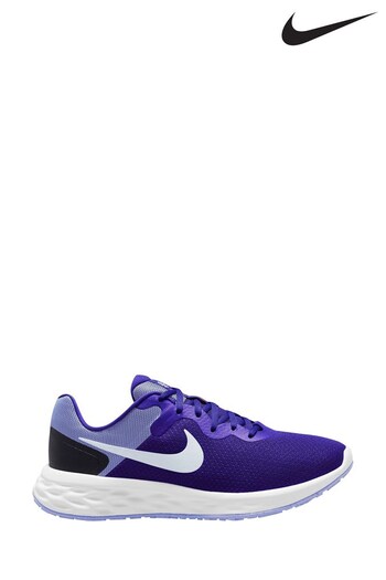 Nike White/Blue Revolution 6 Running Trainers (M94662) | £60