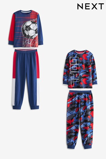 Red/Blue Football Camo 2 Pack Pyjamas (3-16yrs) (M95214) | £25 - £34