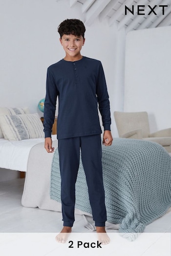 Navy Blue/Grey 2 Pack Pyjamas (3-16yrs) (M95237) | £22 - £29