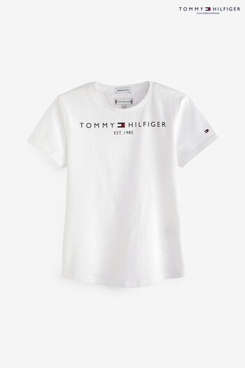 Tommy Hilfiger White Essential Logo T-Shirt (M95279) | £20 - £25