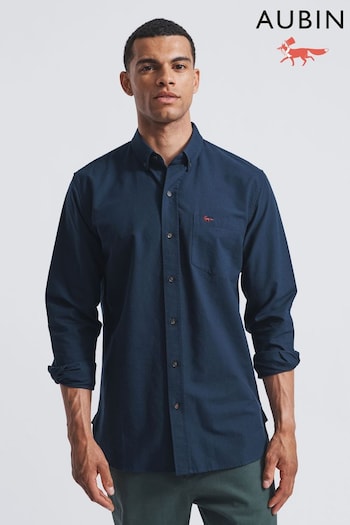 Aubin Navy Blue Aldridge Oxford Button Down Shirt (M95801) | £79