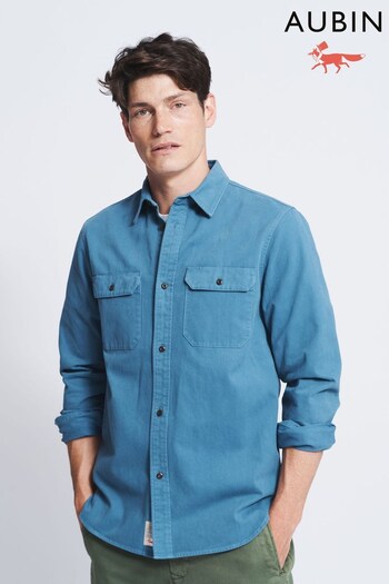 Aubin Blue Normanby Twill Shirt (M95850) | £89