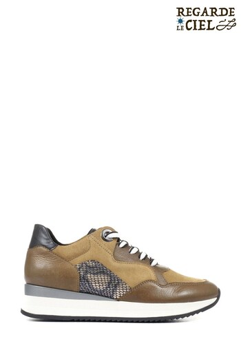 Regarde Le Ciel Brown Ray Leather Trainers (M95861) | £99