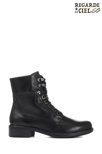 Regarde Le Ciel Roxana Black 04 Leather Hiker Boots (M95867) | £110