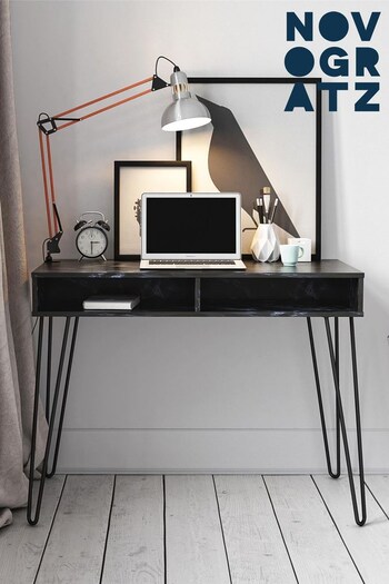 Novogratz Black Athena Marble Effect Desk (M95906) | £100