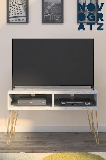 Novogratz White Athena Marble TV Stand 42in (M95914) | £120