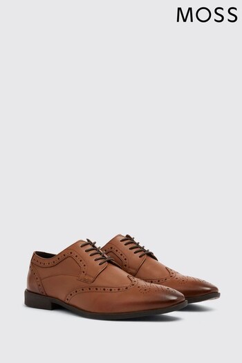 MOSS Tan Brown Deakin Brogue Shoes (M96004) | £54.95