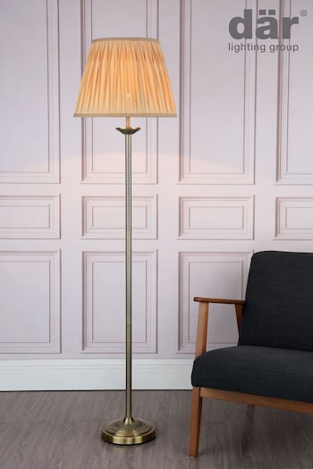 Dar Lighting Gold Hoxton Floor Lamp With Shade (M96044) | £99