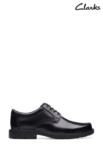 Clarks Black Leather Kerton Lace Shoes (M96974) | £70