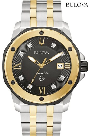 Bulova Gents Gold Tone Marine Star Series 'A' 3H Diamond Watch (M97191) | £379