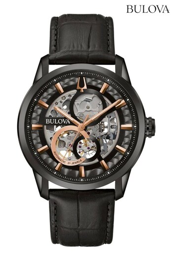 Bulova Gents Black Automatic Sutton Expansion Watch (M97194) | £369