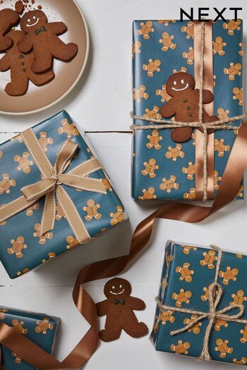 Gingerbread 10 Metre Christmas Wrapping Paper (M97277) | £5