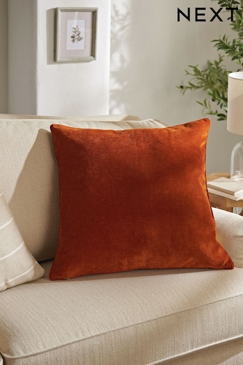 Burnt Orange 59 x 59cm Soft Velour Cushion (M97667) | £18