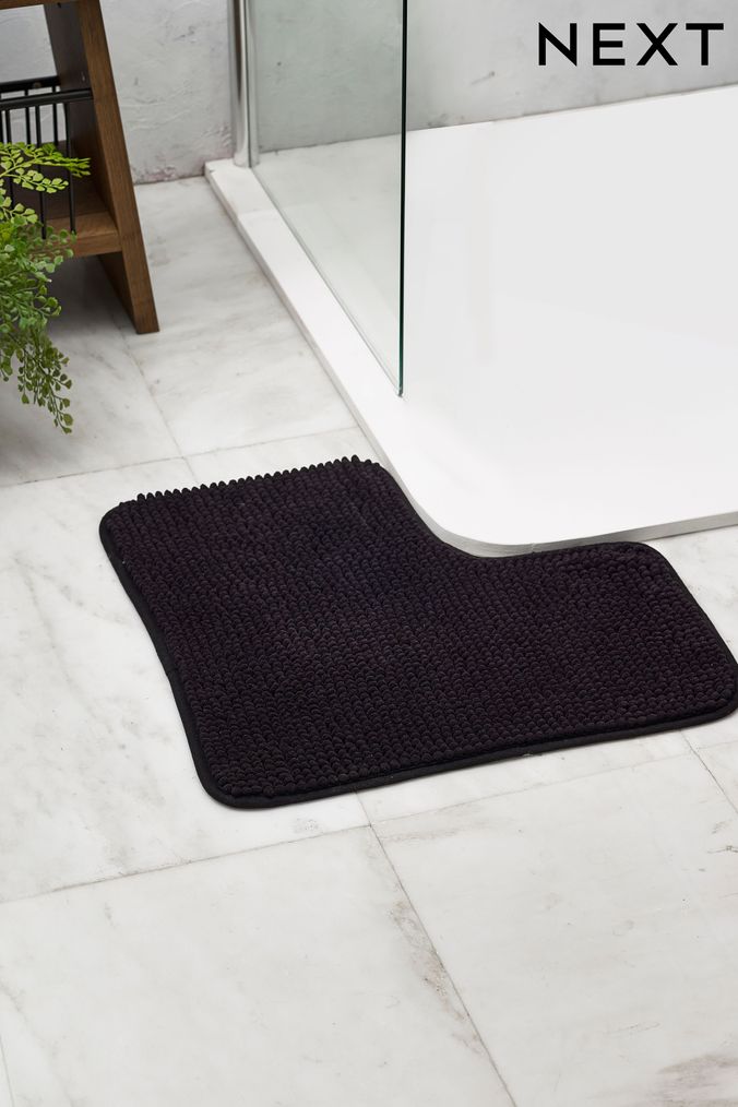 Black cheap shower mat