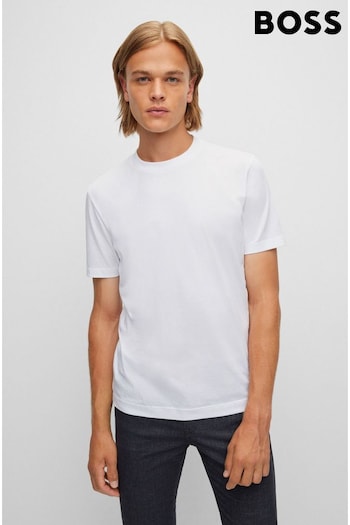 BOSS White Tonal Rubber Logo Regular Fit T-Shirt (M98038) | £59