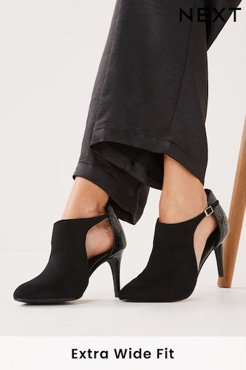 Black Extra Wide Fit Forever Comfort® Open Side Skinny Heel Shoe Boots (M98074) | £45