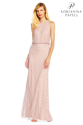 Adrianna Papell Beaded Halter Gown (M98159) | £230