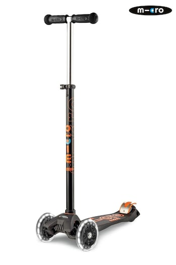Micro Scooters Black Maxi LED Three Wheel Scooter (M99309) | £145