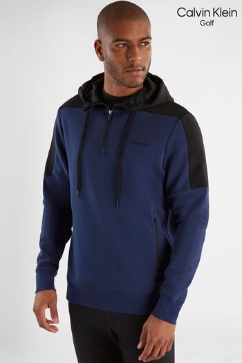 Calvin Klein Golf Blue Kent Hooded Half Zip Hoodie (M99494) | £70