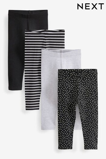 Black/White Mono Leggings Silk 4 Pack (3mths-7yrs) (M99544) | £16 - £20
