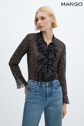 Mango Ruffles Printed Blouse (M99687) | £46