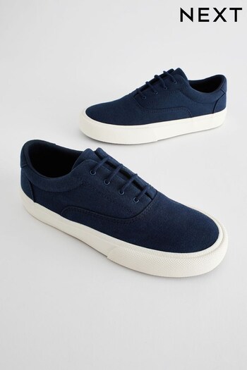 Navy Blue Canvas Oxford Lace-Up minimalista Shoes (M99724) | £17 - £24